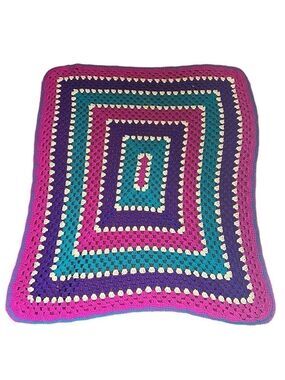 Vintage Boho Hand Knit Throw